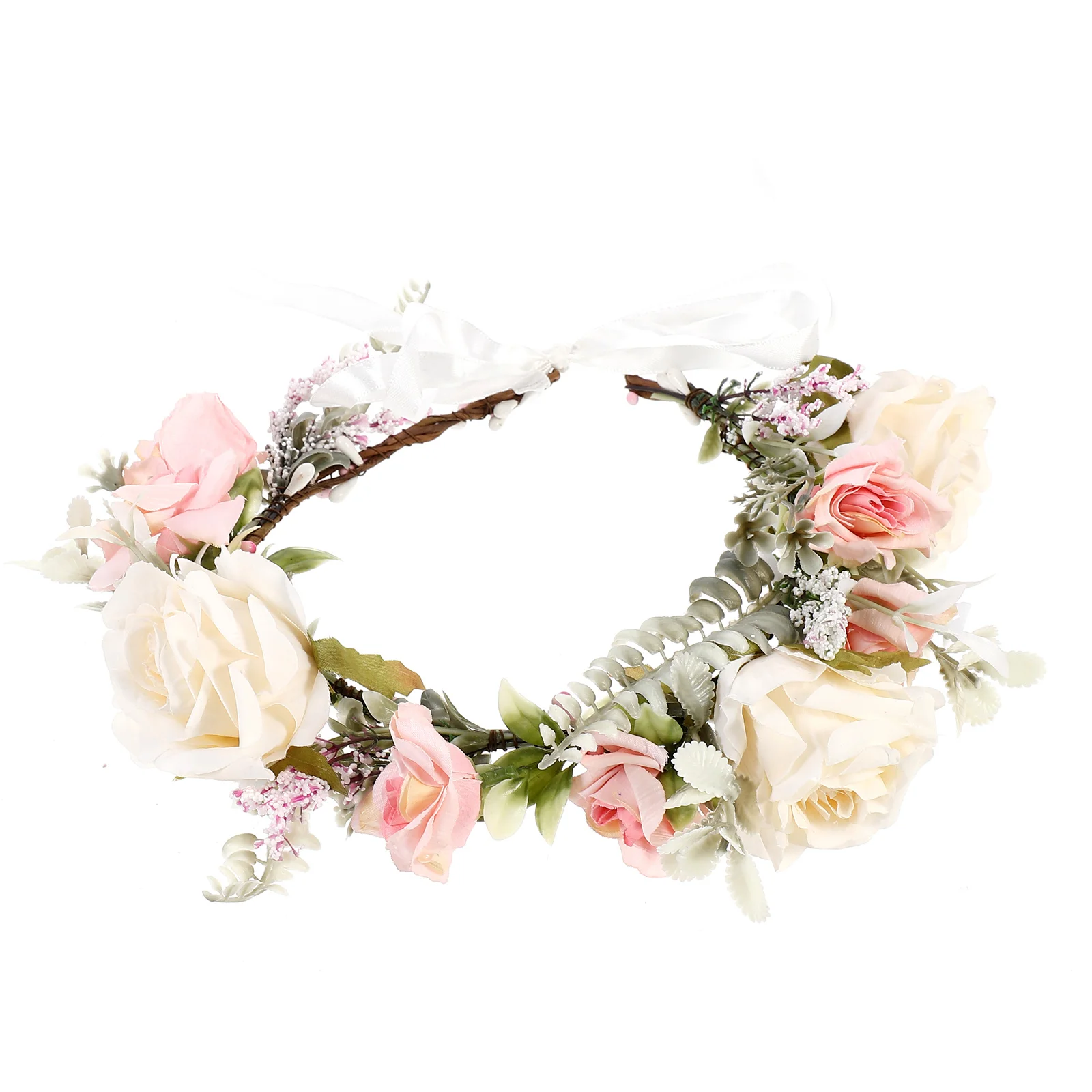 

Wedding Floral Head Garland Bridesmaid Hair Accessories Silk Flower Crown Bridal Seaside Decoration Beach Party Festival Hair