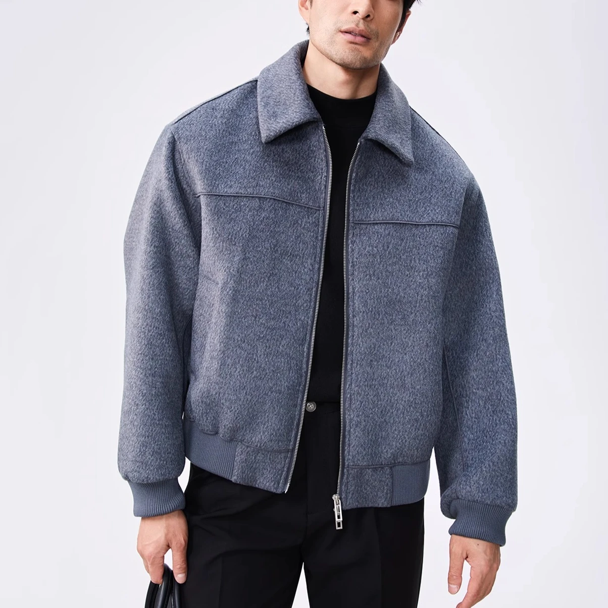 

Высококачественная зимняя шерстяная куртка, мужская свободная повседневная мужская шерстяная куртка-тренч, толстое теплое деловое шерстяное пальто в социальном стиле 2025