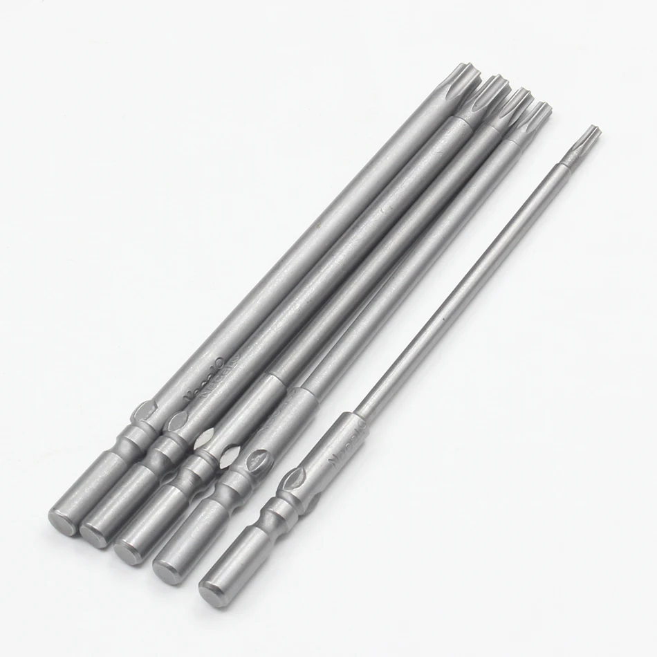 801 länge 100mm 150mm T7-T20 Torx-schraubendreher Bit Set 5mm Runde Schaft Elektrische Schraubendreher-bits Hand Werkzeuge