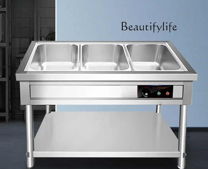 Thermal insulation sales table Commercial stainless steel electric soup pool steaming table