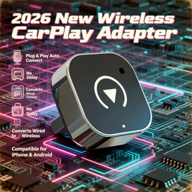 2026 New 2-in-1 Wireless CarPlay Adapter Wired to Wireless Android Auto Dongle Plug & Play Low Delay USB Car Converter