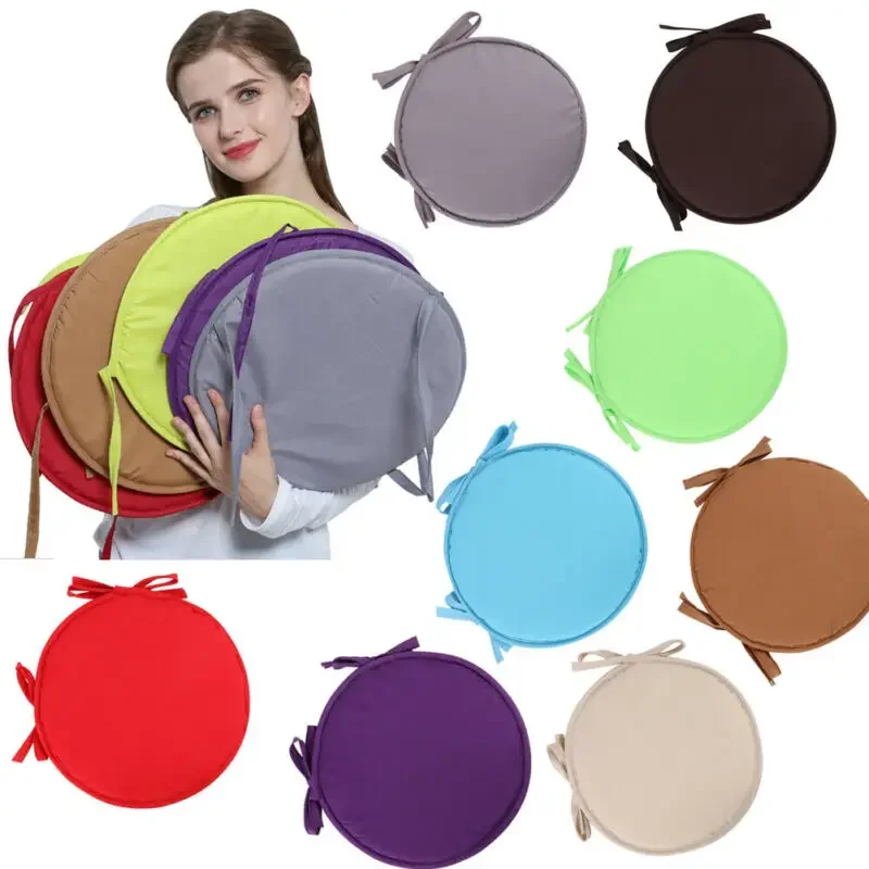 30x30cm Solid Color Round Seat Pad Chair Cushion Non-slip Sofa Home Decorative Soft Padchair Chairs Pillow Seat Cushion