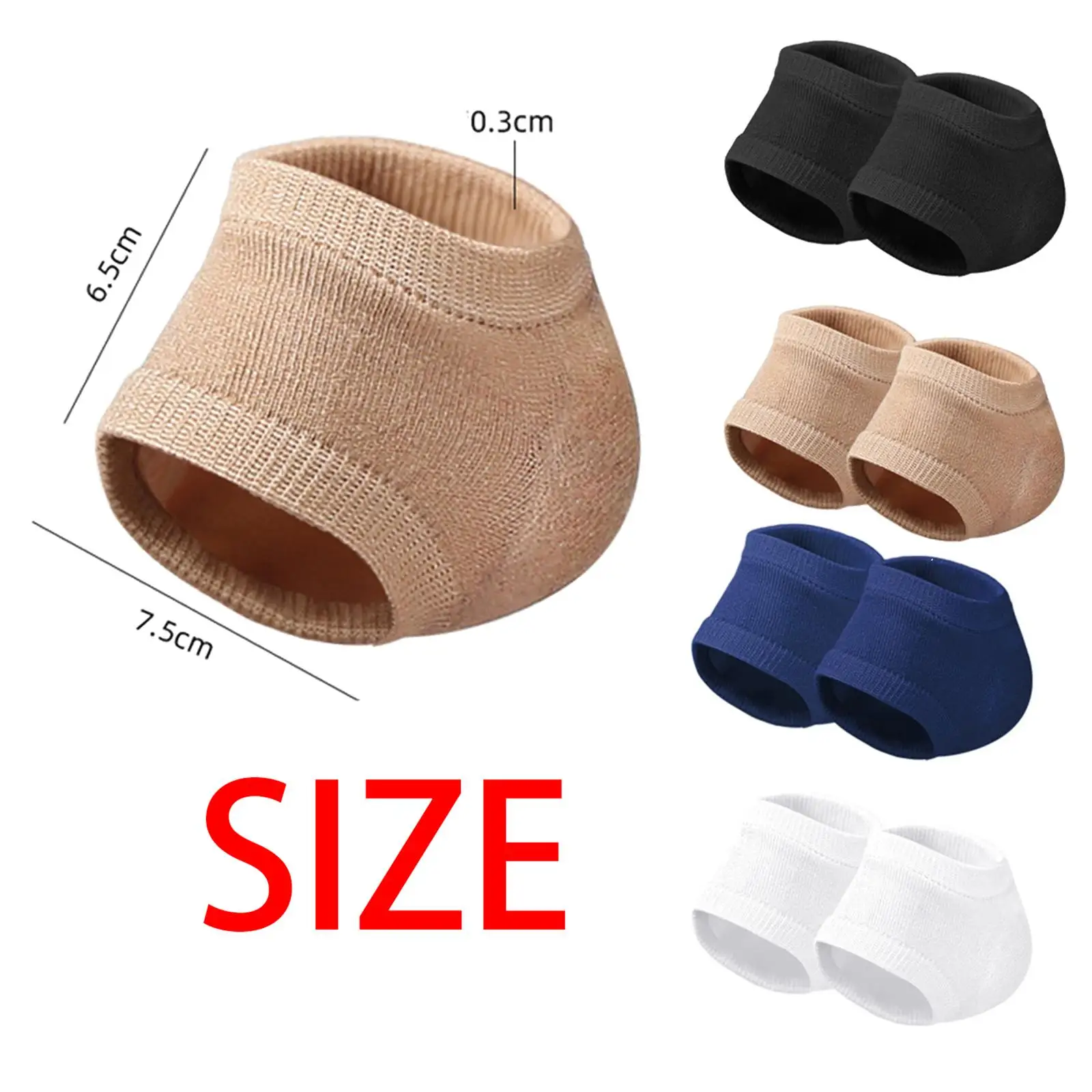 

Увлажняющие носки-накладки для пяток от трещин, без пальцев, дышащие, для ремонта обуви и сухих пяток