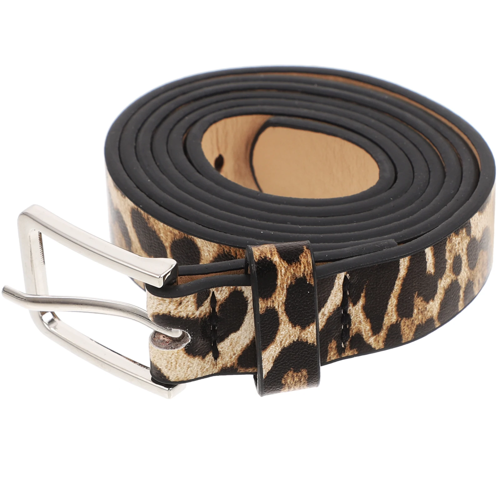 1PC Leopard Print Belt Women PU Fashion Alloy Buckle Comfortable Stylish Versatile Elegant Casual Formal Wear