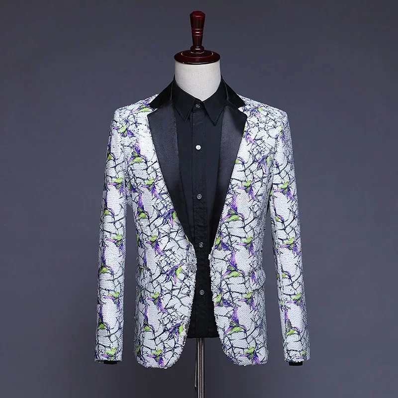 

1033Men's palace suit gradient sequin suit stage performance costume