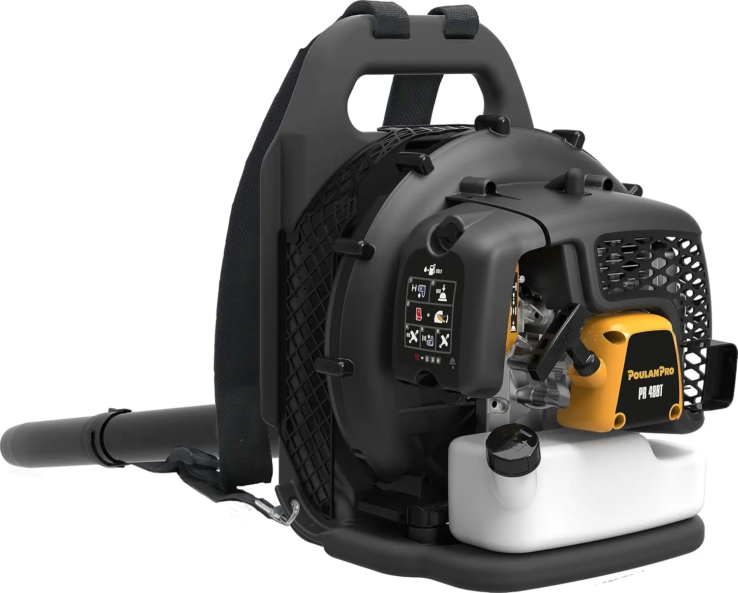 

PR48BT 48cc Backpack Blower Pack of 1 Black Powerful Comfortable Versatile and Easy-to-use It's Ideal for Year-round Clean-up