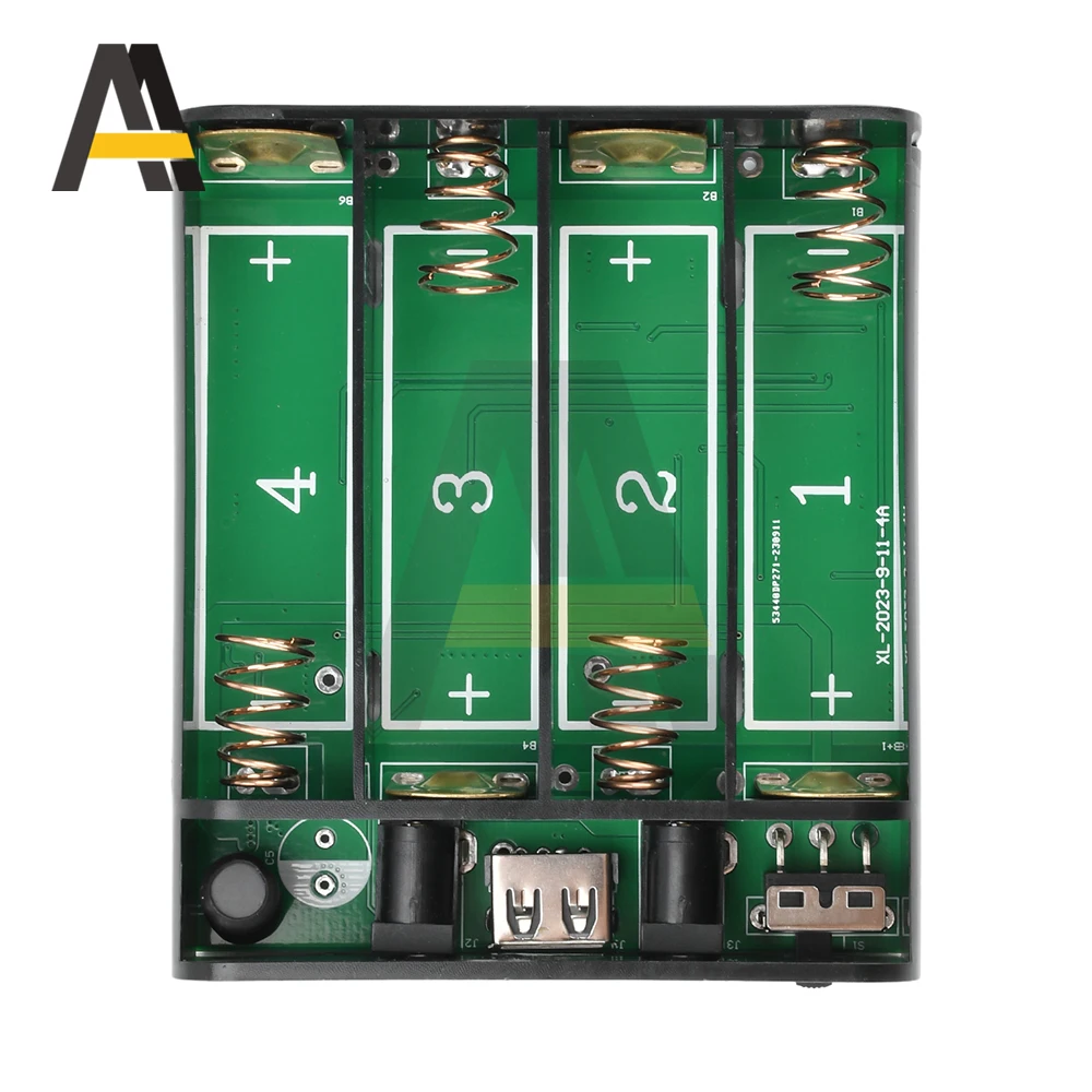 4 خلايا 18650 طقم خالي من اللحام صندوق بطارية عالي الطاقة مجموعة إمداد الطاقة الاحتياطية 5V16V مع مفتاح DC5.5*2.1 مللي متر