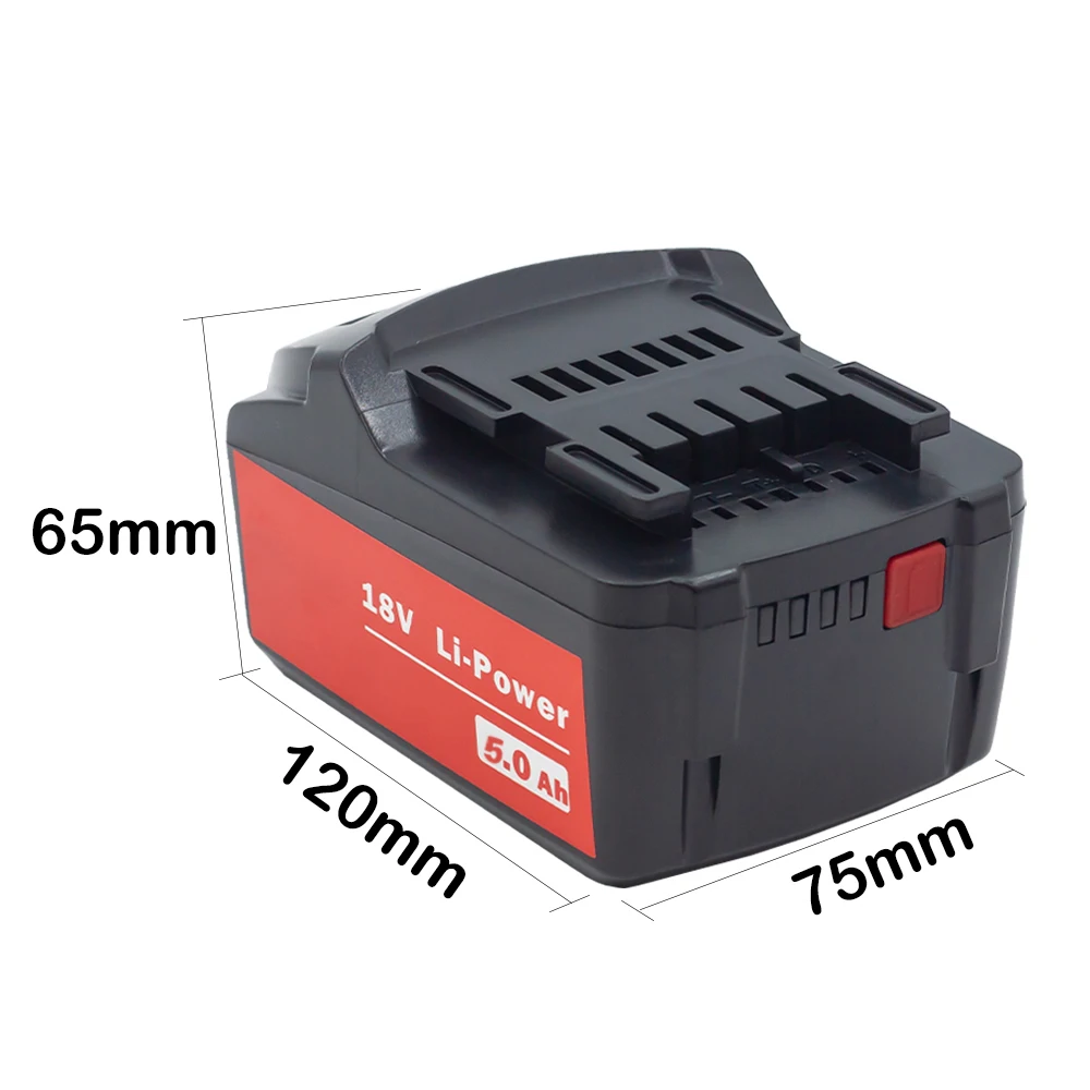 Higher Quality 18V 5Ah li-ion Battery For metabo18V BSZ18 Wireless Power Tools Drill bit 625592000 625591000 Spare tool battery