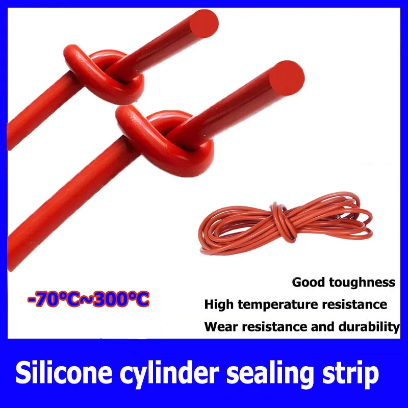1Meter Diameter 3-20mm Red Silicone Round Rubber Solid Silicone Seal High Temperature Seal O-Ring