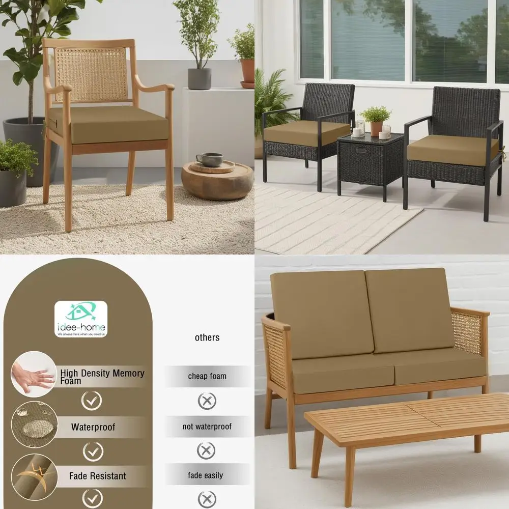 

Deep Seat Replacement Chair Cushions for Outdoor Patio, Waterproof, 24x26