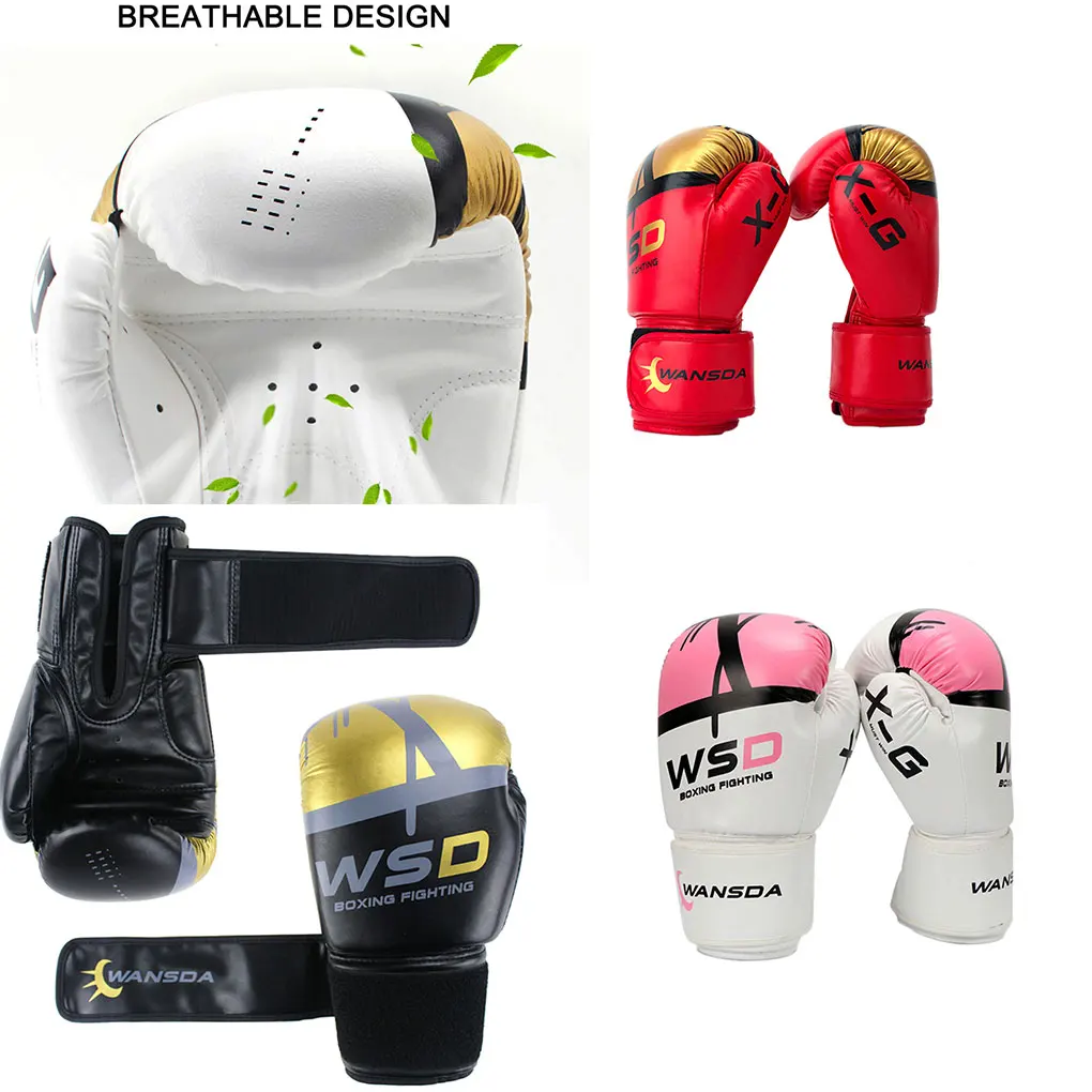 1 Pair Kids/Adult Women Men Boxing Gloves Sandbag Punch Training Muay Thai Karate Fight Mitts Gloves