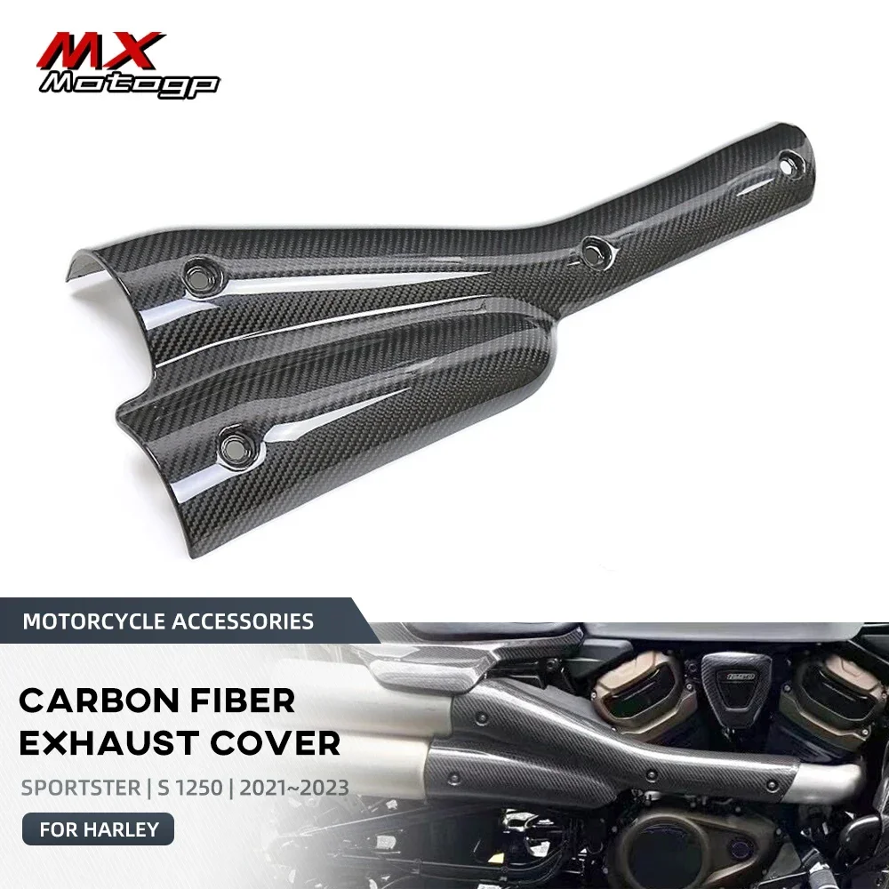 

For Harley Sportster S 1250 RH1250 RH 2021-2024 Carbon Fiber Exhaust Pipe Heat Shield Cover Protector Guard Motorcycle Fairing