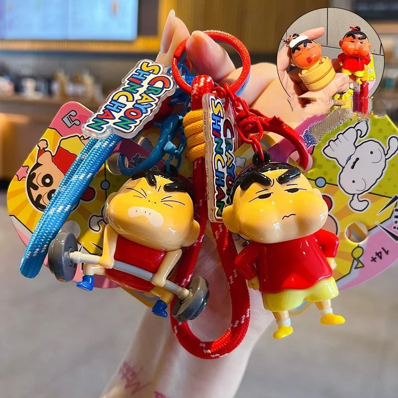 Crayon Shin Chann Keychain Cute Doll Pendant Couple Car Key Chain Bag Hanging Ornament Portable Cartoon Decor Accessory Nice