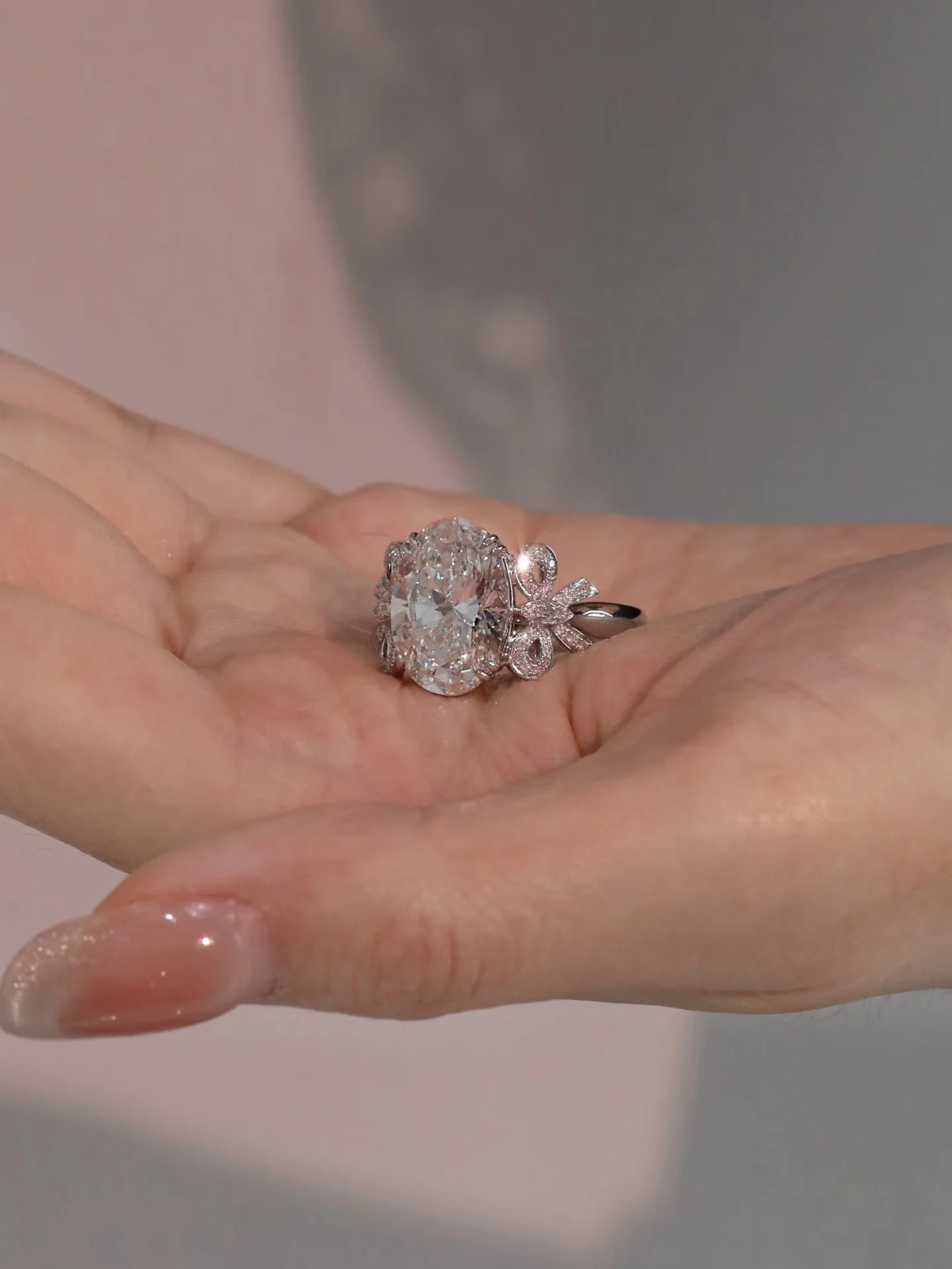 

Кольцо с цирконием в виде бабочки и банта из цельного золота 9 карат или серебра S925, свадебный подарок на заказ для женщин, дизайнерские украшения