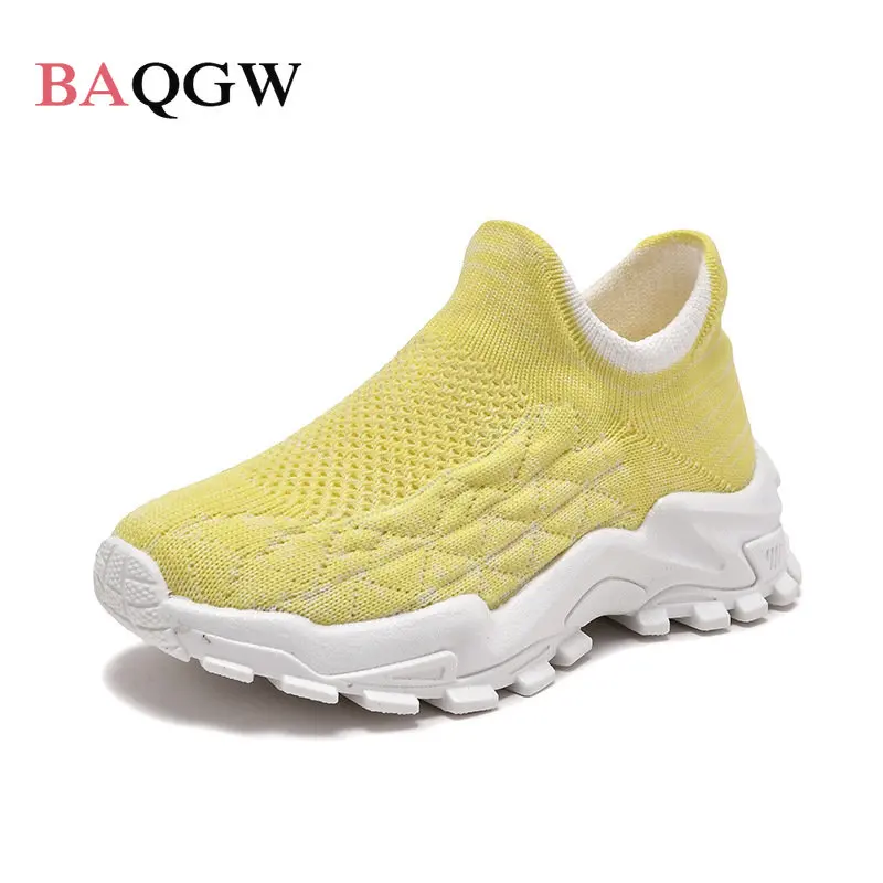 Kids Shoes Non-slip Knit Stretchy Baby Sneaker Casual Flat Lightweight Sneakers Shoes Children Girls Boy Sports Shoes Size 26-37