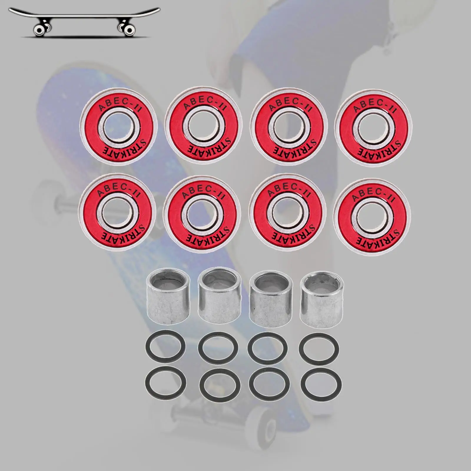 Skateboard Bearing Double Shielded Ball Bearings Repairing Spinners Parts