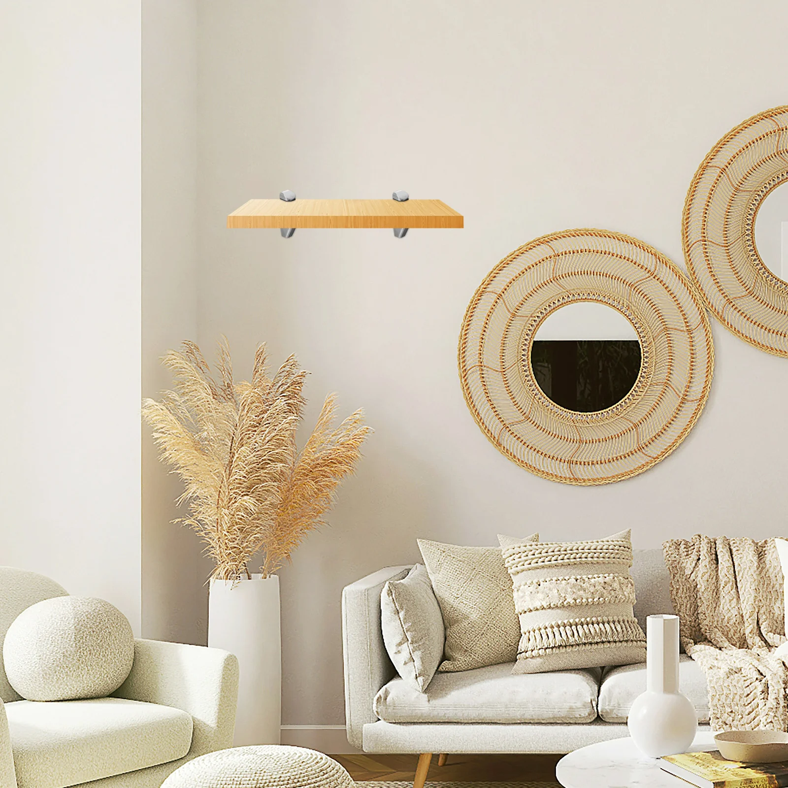 

2Pcs High Durability Glass Bracket Zinc Alloy Shelf Holder for Office Bathroom Mirror Mount Heavy Duty Support