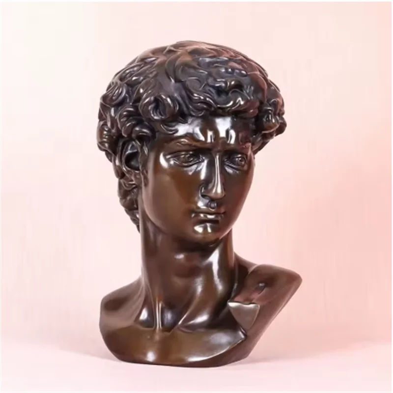 

Bronze David Head Bust Statue by Michelangelo Famous Sculpture Replica Gorgeous Home Decoration