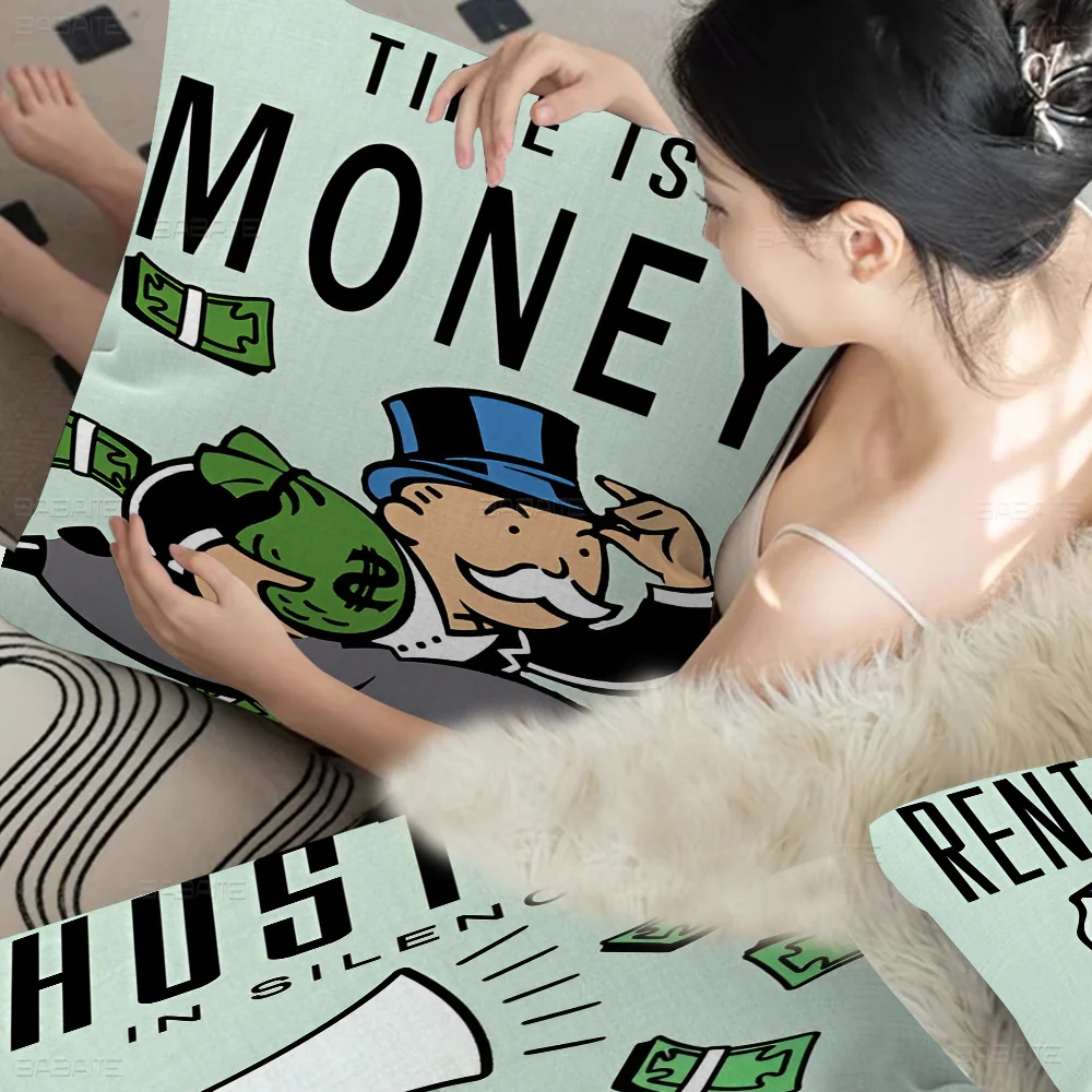 

Monopoly Time Is Money Pillow Anime Pillow Sofa Bed Head Pillow Cover Cushion Cover 45x45 Cm Fashion