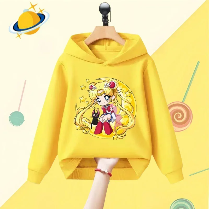 Sailor Moon Anime children\'s hoodie game cartoon printed Autumn winter long sleeve sweatshirt boys girls Kawaii casual top