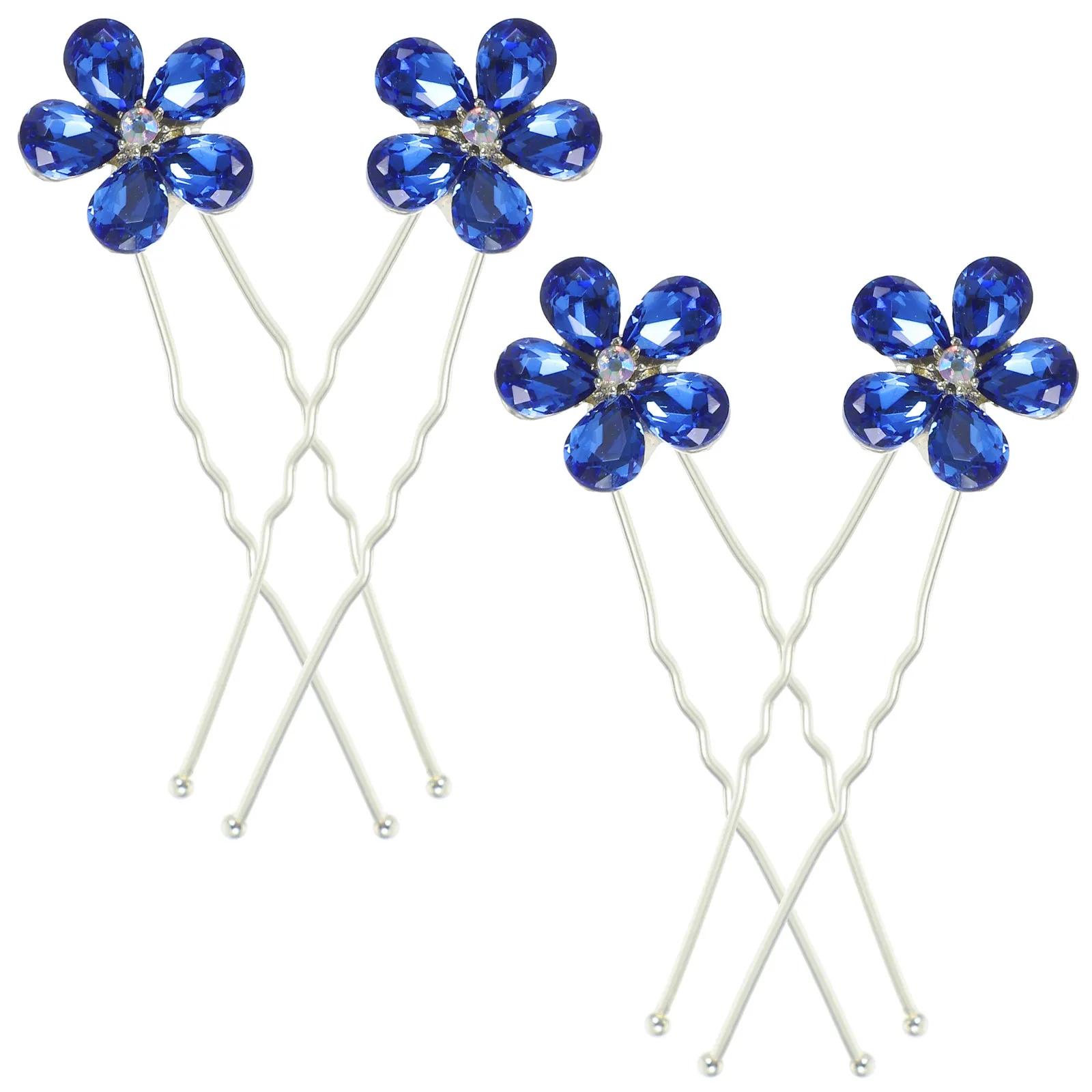 

4Pcs U Shaped Rhinestone Hairpins Bridal Wedding Accessories Easy Fix Stable Hairstyle Metal Decorative Bridal Hairpin
