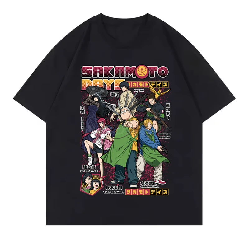 2025 nuevo diseño Anime camisetas Sakamoto Days camisetas Retro de manga corta ropa de calle hombres ropa Sakamoto Days camiseta de verano