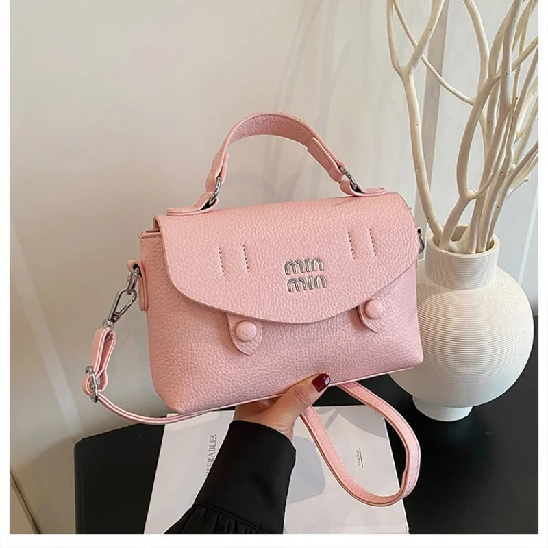 Bolsa de ombro feminina com lona couro casual vintage popular duradouro espaçoso macio estilo moderno ​