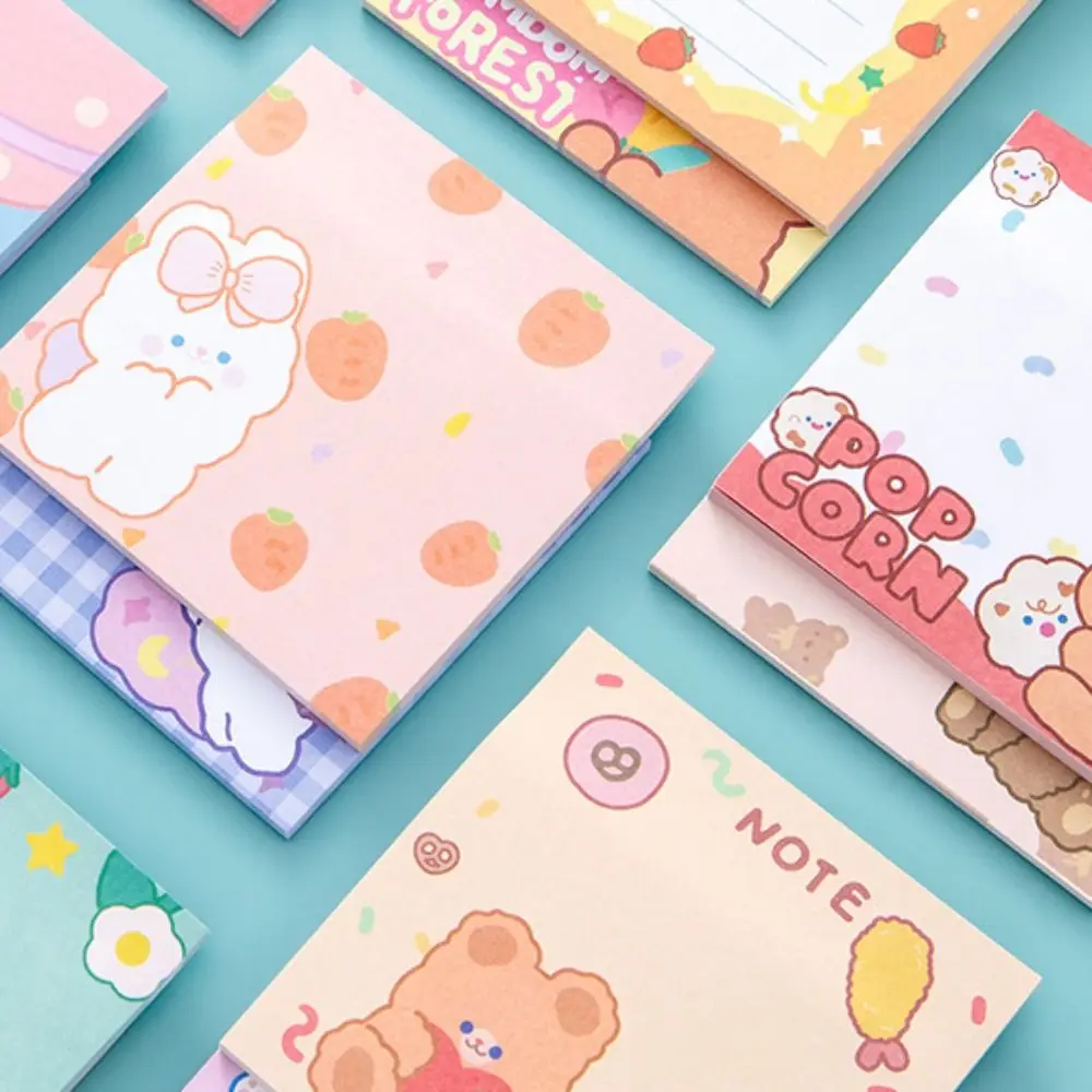 Mini Notepad 90 Sheets Memo Pad Cartoon Rabbit Bear Note Paper Animal Diary Memo Notebook School Supplies