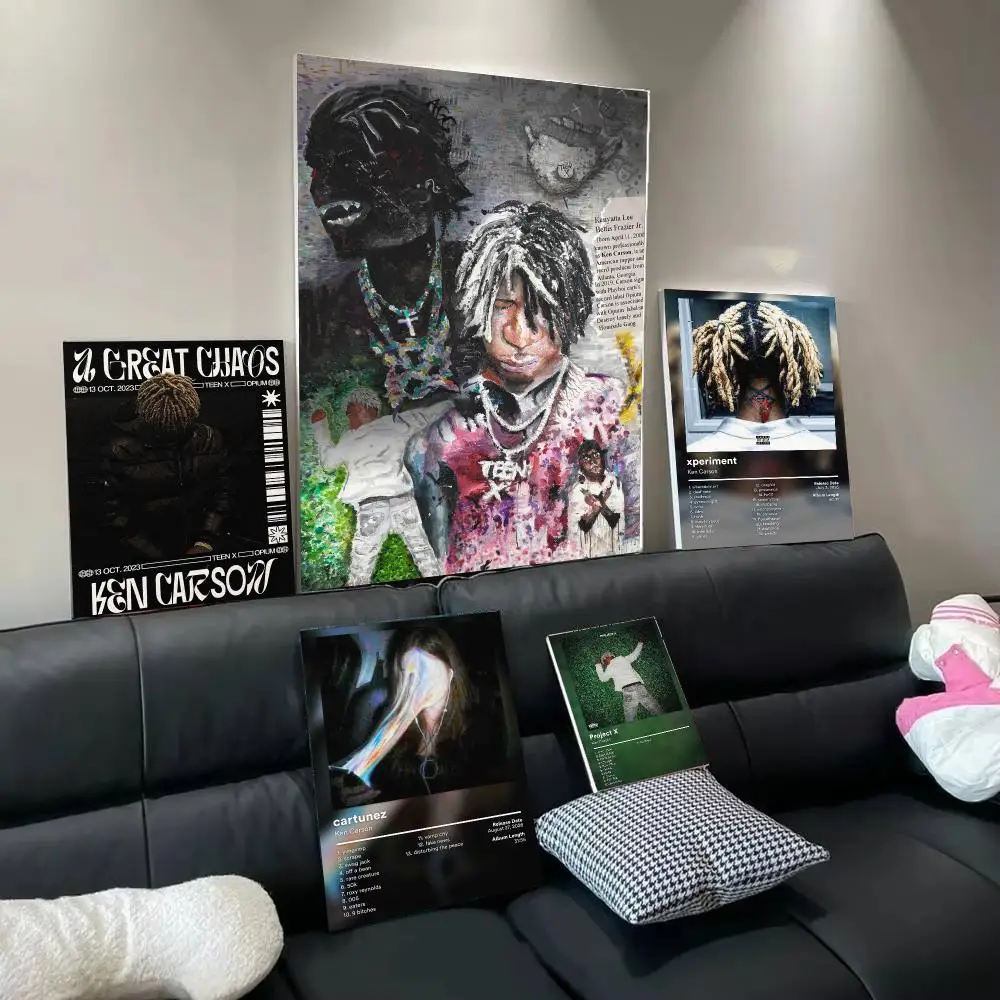 Famous Singer K-Ken Carson Poster Wall Art Poster Print Decorative Artwork for Bedroom Living Room Office Home Decoration