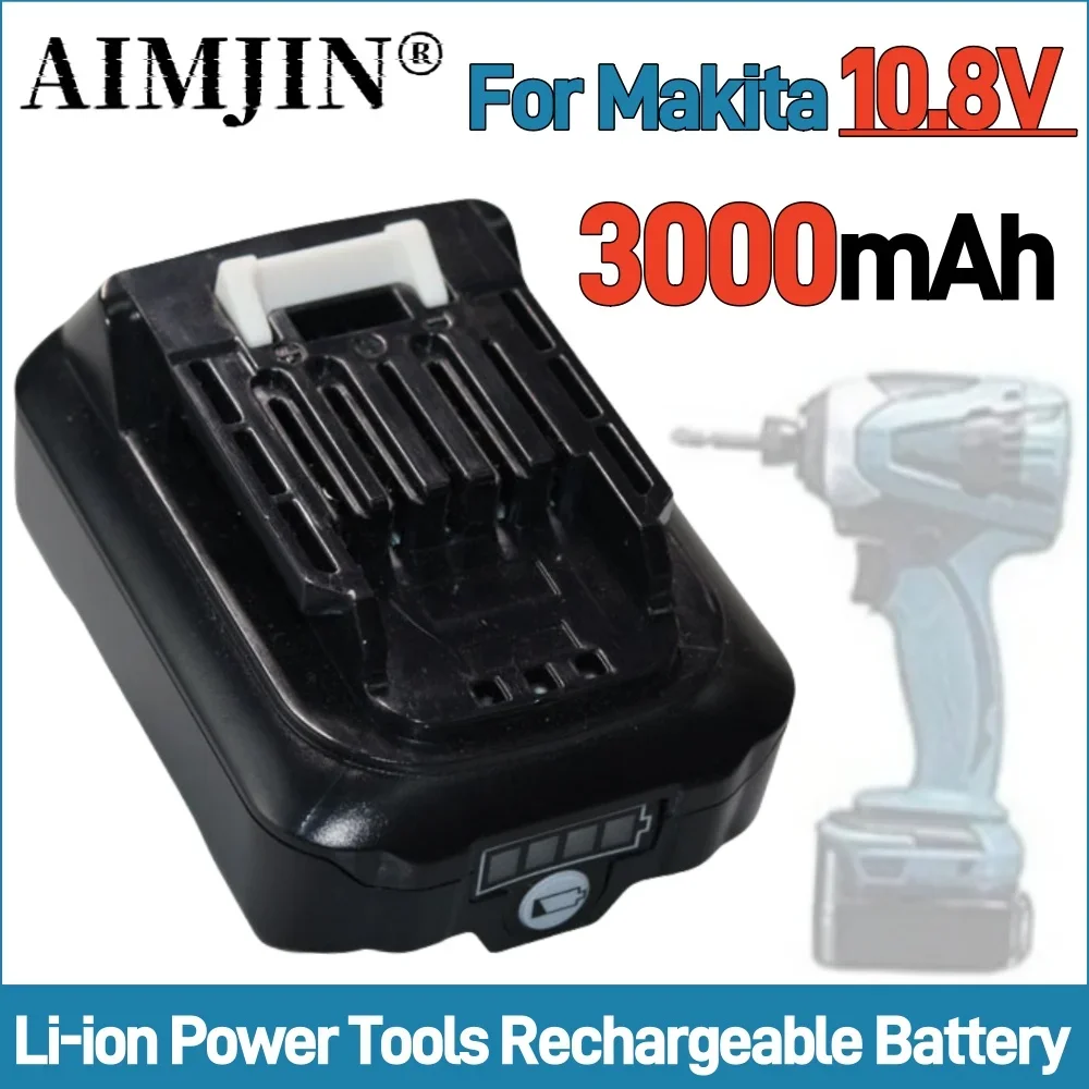 Batería recargable de herramientas eléctricas de iones de litio de 10,8 V y 3000mAh para Makita BL1016 BL1015 BL1041 BL1021 DF331D BL1021B BL1020