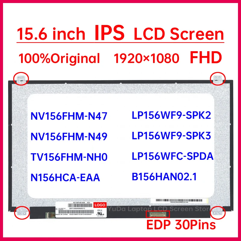 

15,6-дюймовый ЖК-экран для ноутбука, телефон, LP156WFC-SPDA дисплей, матричная панель eDP, 30 контактов