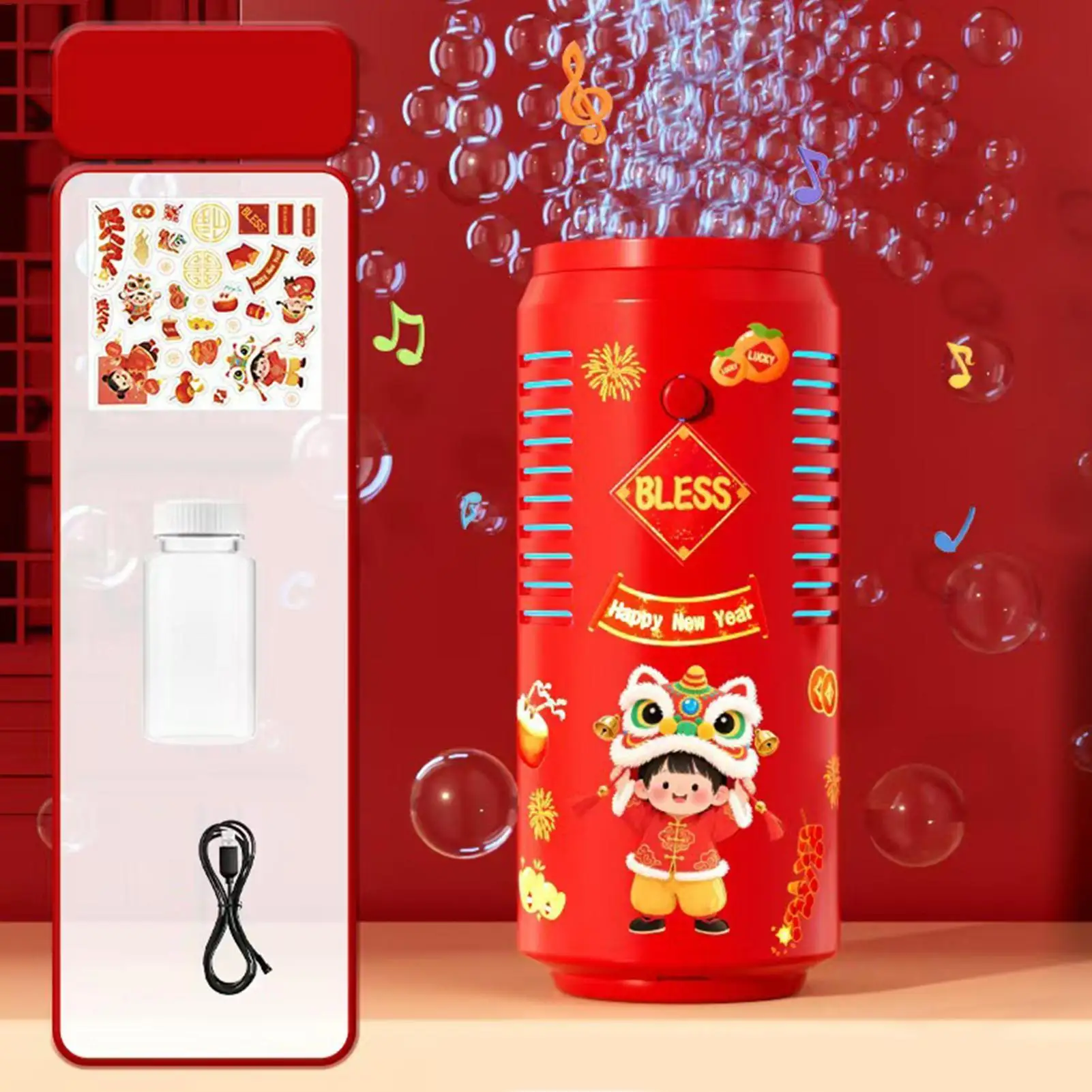 آلة الفقاعات متعددة الأوضاع السنة الصينية الجديدة لعبة آمنة في الهواء الطلق ألعاب فقاعات للأطفال الأسرة داخلي في الهواء الطلق عطلة مهرجان الحدث #4