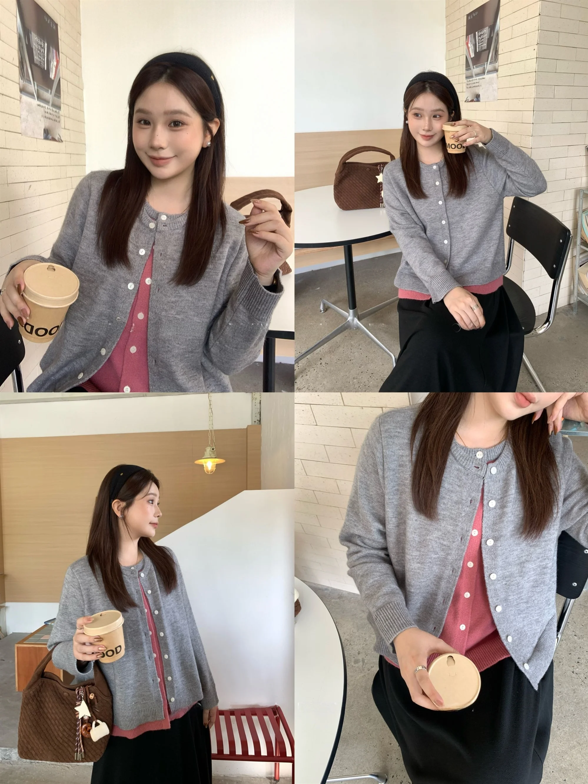 

plus Size Women's Casual Knitted Top with Patchwork And Single Button Autumn Winter Faion Commute Sle Straight Cut Sweater