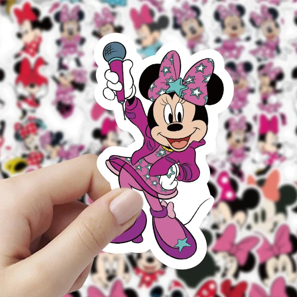 

10/30/64pcs Disney Cute Pink Cartoon Mickey Mouse Minnie Mouse Stickers Aesthetic DIY Laptop Phone Scrapbook Kawaii Sticker Pack