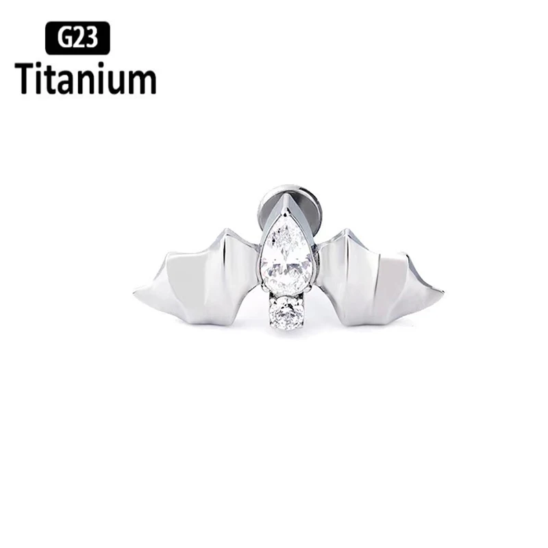 G23 Titanium Lip Piercing Internally Thread Animal type ASTM f136 Labret Lip Rings Helix Tragus Studs Earrings Lobe Body Jewelry