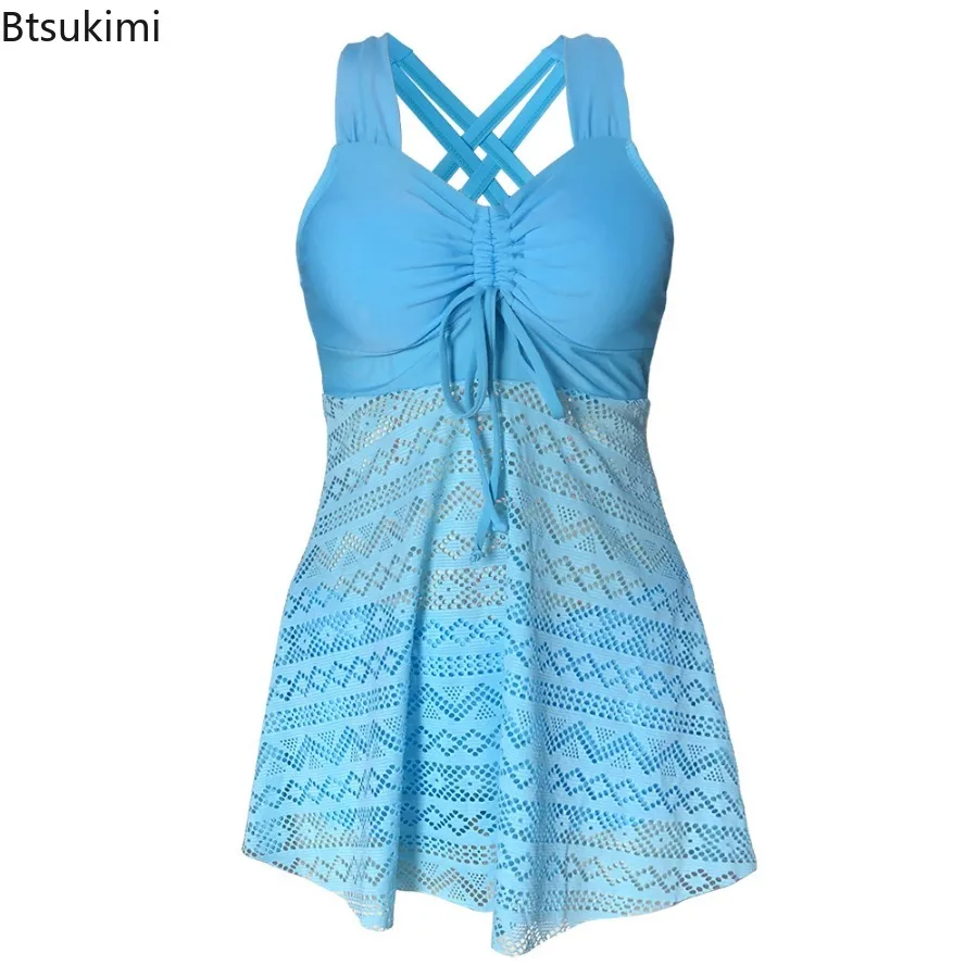 Nowy damski dwuczęściowy zestaw stroje kąpielowe damskie stroje kąpielowe bikini drukuj kostium kąpielowy seksowne Monokini letnie kostiumy kąpielowe z wysokim stanem Tankini