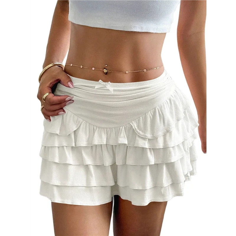 【SEE】jupes fluides pour femmes, Mini jupes à volants avec nœud papillon, taille haute, pour adolescentes, Tennis, jupes d'été