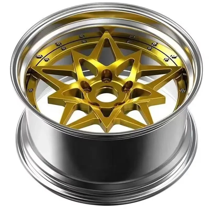 【2026】Custom 2 Piece Star Spoke Forged Wheels Polished 18-24 Inch 5x112 5x114.3 5x120/130 Racing Alloy Rims For BMW Benz Tesla F 3