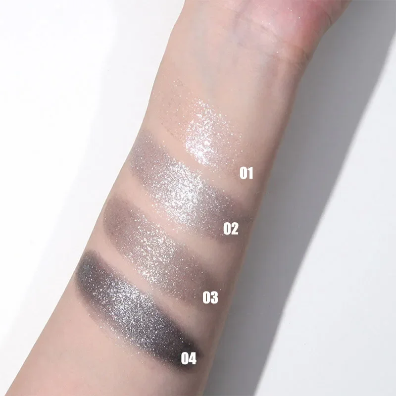 Diamond Smoky Monochrome Eyeshadow Palette Gel Texture Metallic Glitter Body Highlighter Powder Cream Brighten Shiny Eyes Makeup