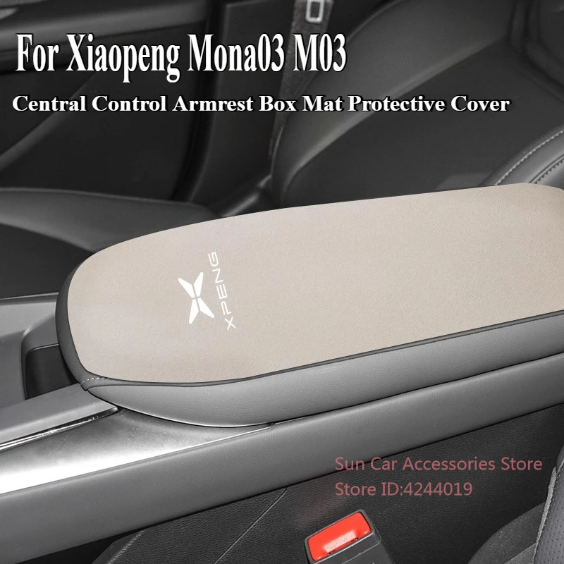 

For Xpeng Xiaopeng Mona03 M03 Suede Central Control Armrest Box Mat Protective Cover Car Interior Decoration Accessory
