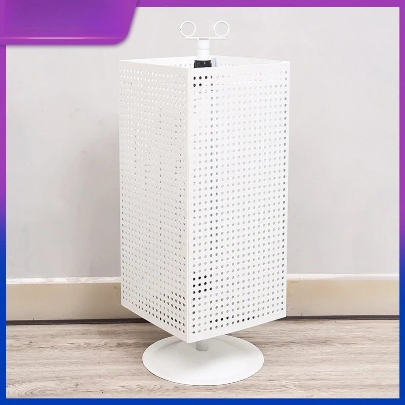 Display racks for perforated panels on all four sides, decorative display racks, rotating display racks