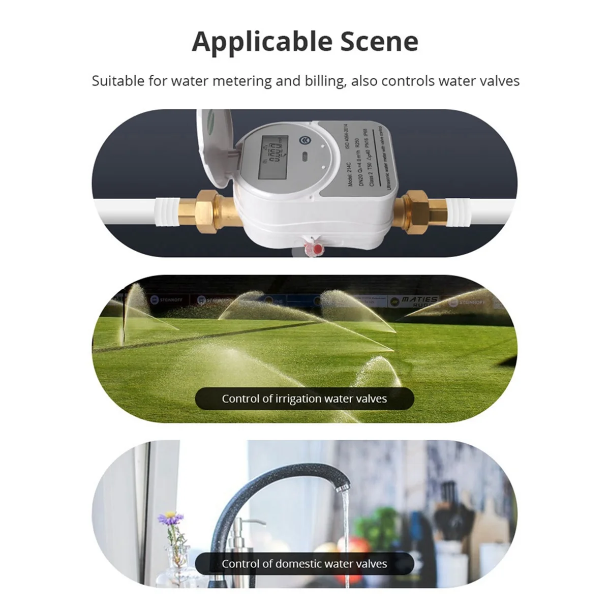 

A14M Tuya Zigbee Ultrasonic Water Meter DN20 with Valve LCD Display Water Quantity Flow Consumption Measure IP68 Waterproof