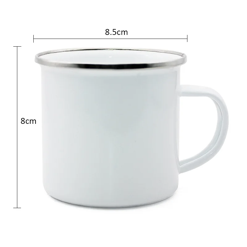 Imagem -02 - Caneca Skinny com Silver Rim Sublimation Blanks Esmalte Caneca para Camping Café ao ar Livre Viagem 12 oz 10 Pcs por Lote