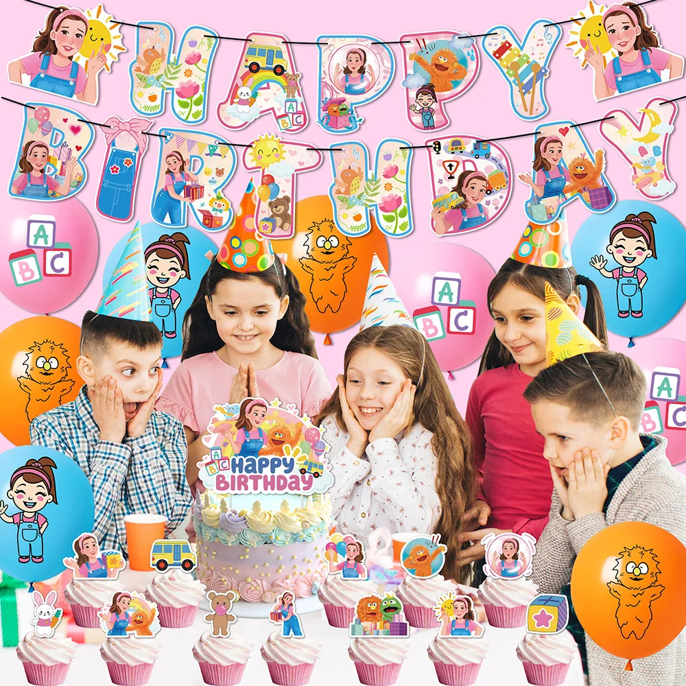 جديد Ms & Racheled المعلم موضوع حفلة عيد ميلاد بالون للزينة راية كعكة توبر لوازم الحفلات لهدايا عيد ميلاد الطفل