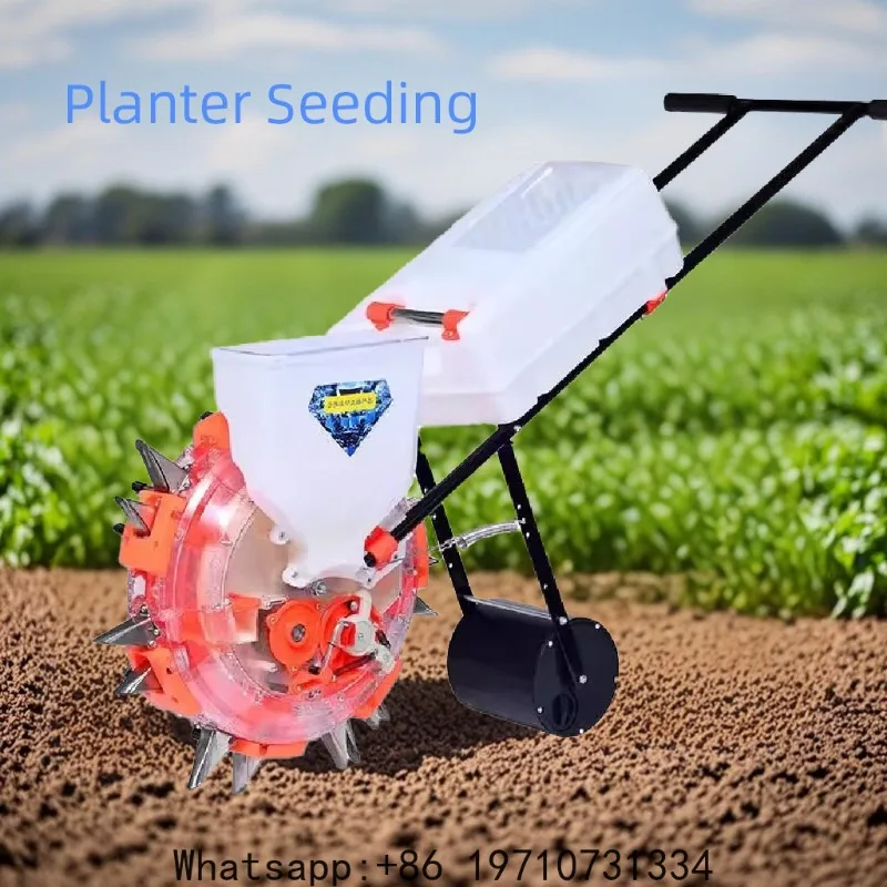 Hand Push Corn Peanut Seeder Multifunctional Seeding Fertilizer Soybean Planter Stainless Steel Planter (2 Styles Available)
