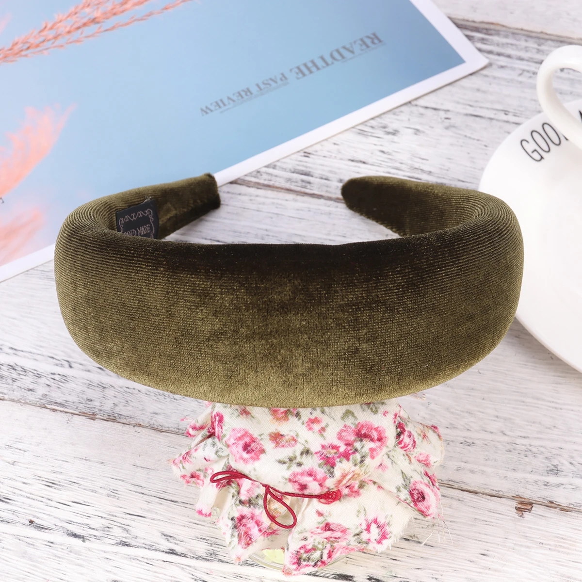 

Velvet Headband Hair Hoops Solid Color Headdress Elegant Headwear Cloth Grace Green Unique Practical Party Decoration Christmas