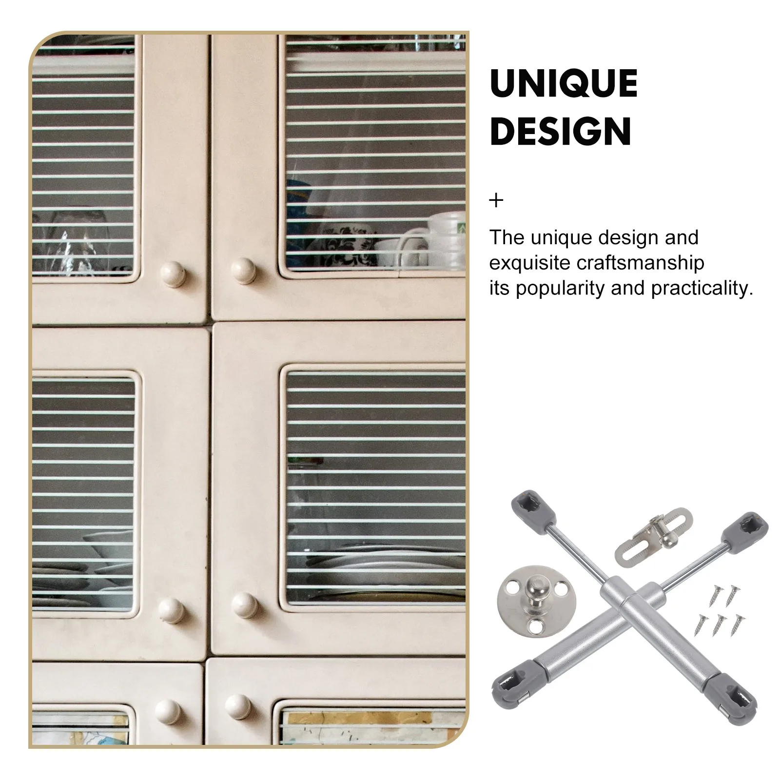 

1Set Durable Stainless Steel Cabinet Hinges Hydraulic Support Smooth Operation Space Saving Multi-Functional Lid Support Hinge