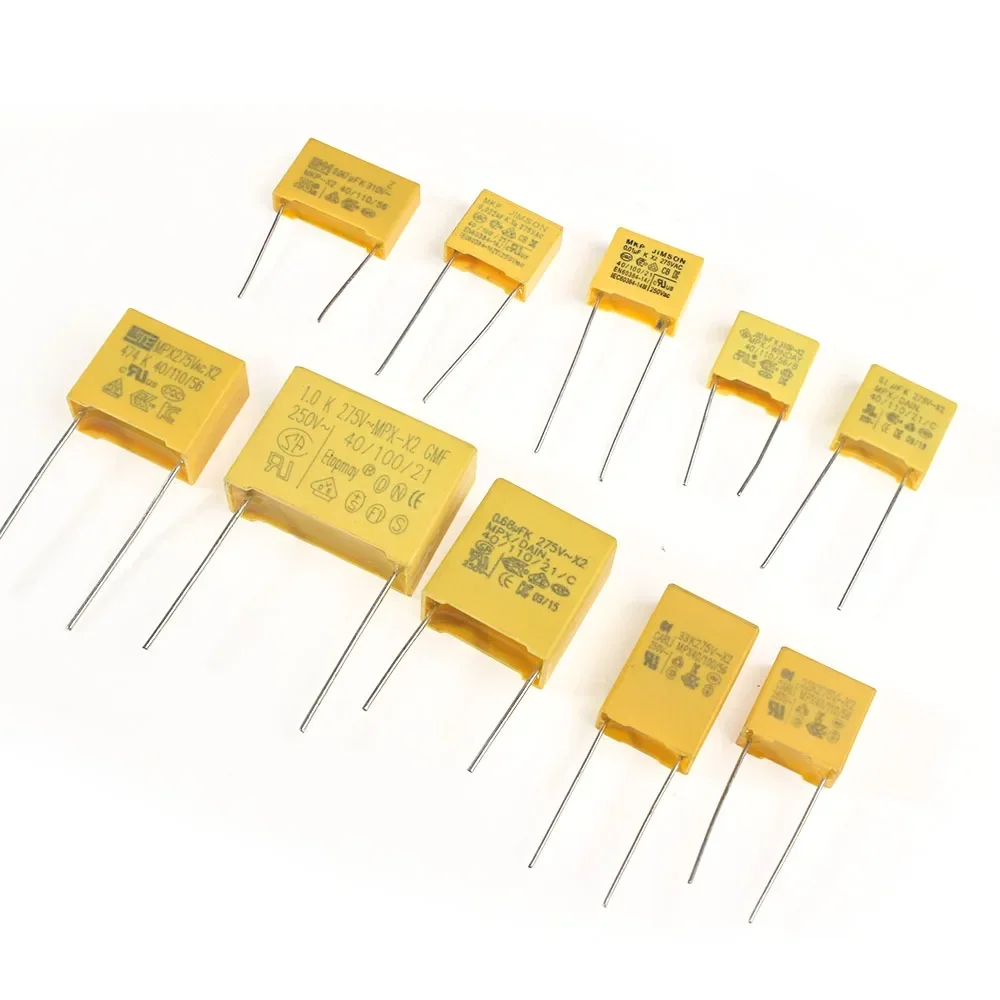 

50PCS Capacitor Assorted Kit 102K~105K 275VAC X2 Polyester Film Capacitors Pack 0.047UF 0.1UF 0.22UF 0.33UF 0.47UF 0.68UF 1UF