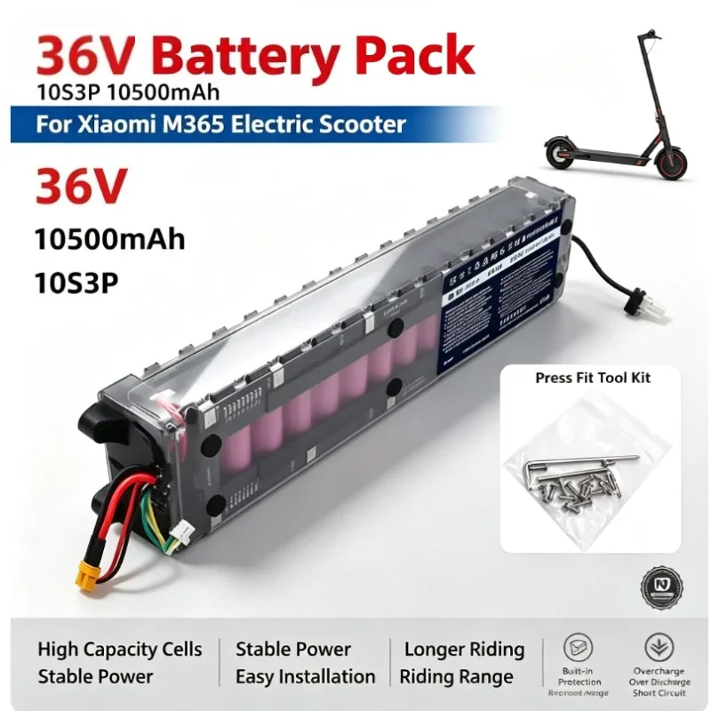 18650 10S3P 36V 10800mAh Litium-Ion 7.8Ah Battery for XIAOMI M365 1S Mijia Pro Battery Pack with Bluetooth Communication