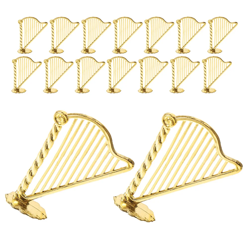 

100Pcs Mini Harp Pendant Musical Jewelry Charm for DIY Crafts Bracelets Christmas Tree Ornament Holiday Music Decor
